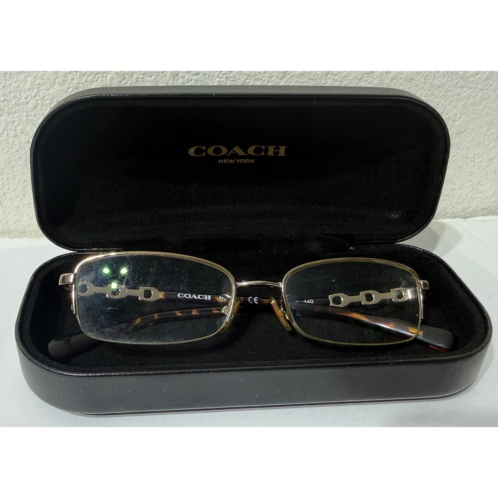 Coach HC 5097 9005 Light Gold Rectangular Half Rim Eyeglasses Frames with Case